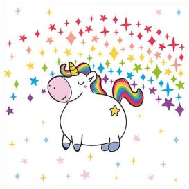 20 Grandes serviettes 33 x 33 cm - Polly la licorne
