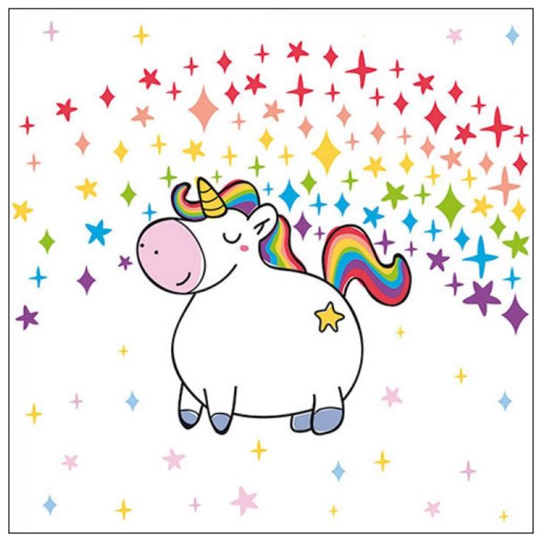 20 Grandes serviettes 33 x 33 cm - Polly la licorne 20 Grandes serviettes 33 x 33 cm - Polly la licorne