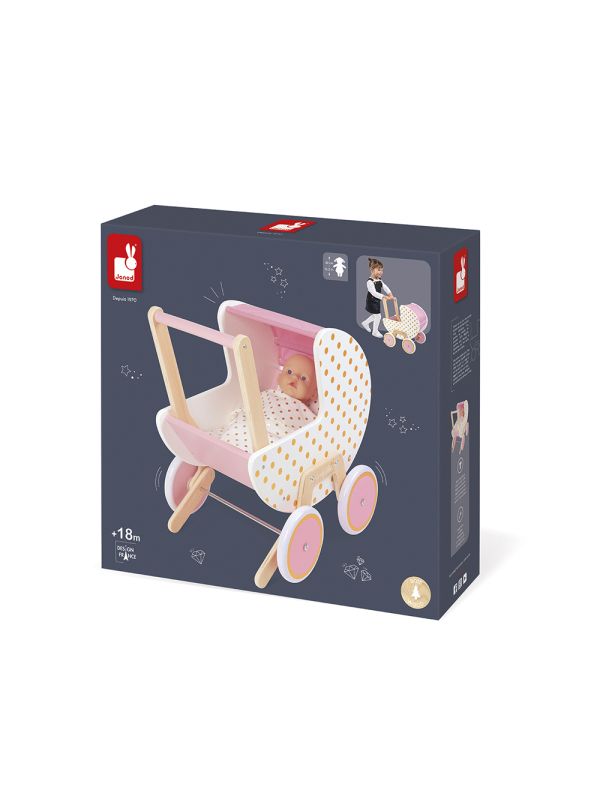 Landau " candy chic" - Réplique pour enfant en bois