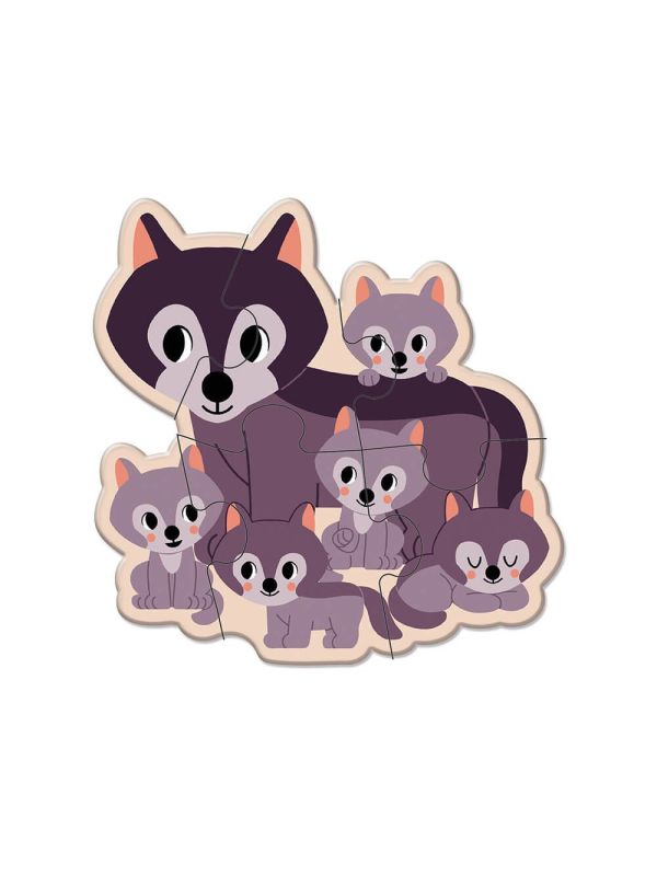 Puzzles évolutif 6  pièces loup