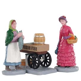LEMAX 02950 - Figurine vendeuse de poissons frais