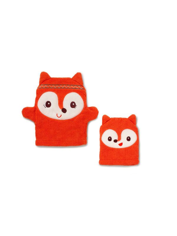 Gants de toilette marionnette Alice la renarde