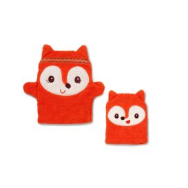 Gants de toilette marionnette Alice la renarde