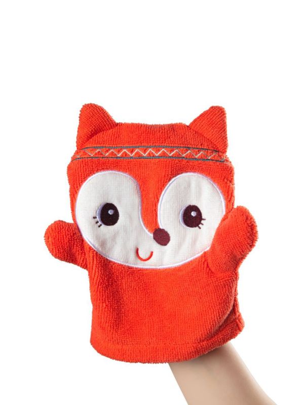 Gants de toilette marionnette Alice la renarde