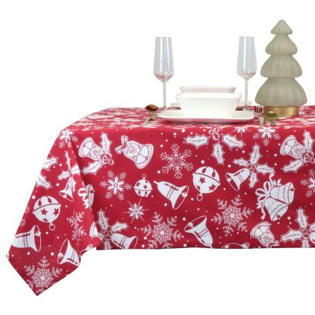Nappe aux motifs de noël rouge et blanche