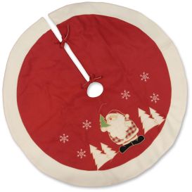 Tour de sapin de noël rouge et blanche