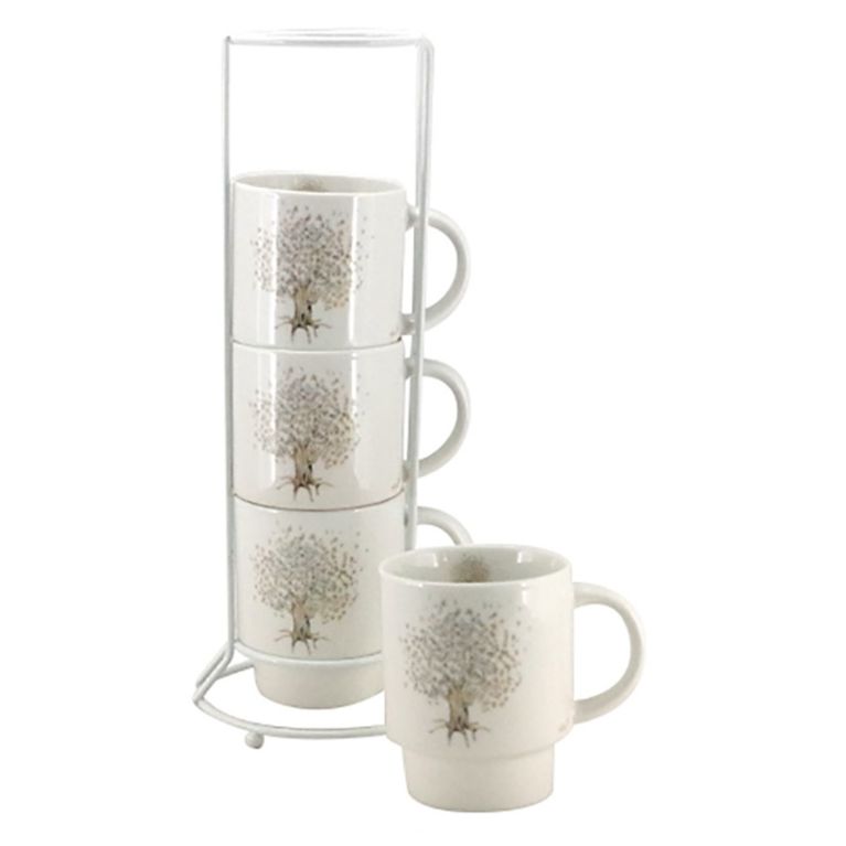 Set de 4 tasses 200 ml sur colonne – Arbre VITALITY