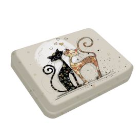 Boite à bijoux de poche avec miroir - Chat Amoureux