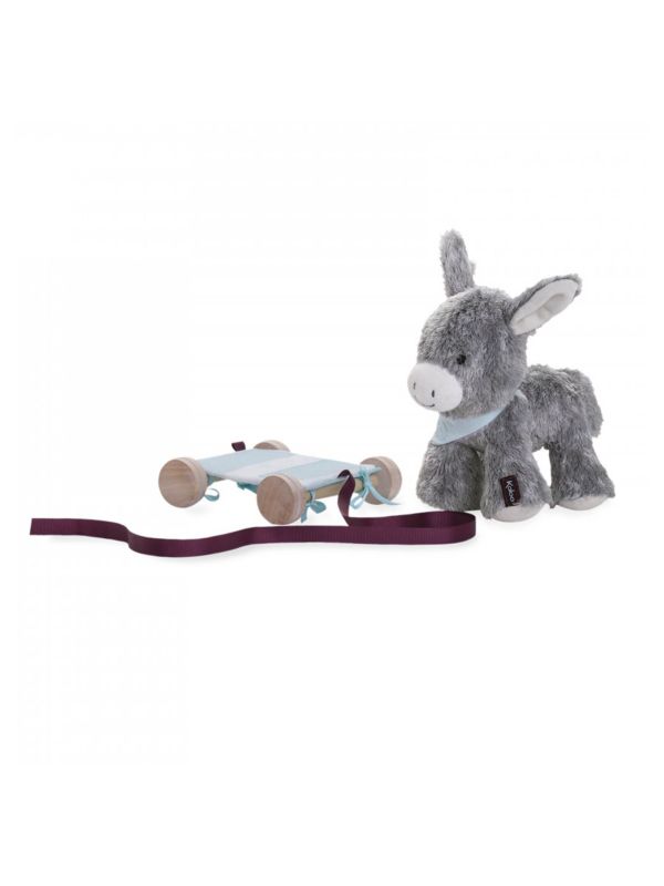 LES AMIS - Doudou Régliss' l'ânon A TRAINER - roulette et peluche