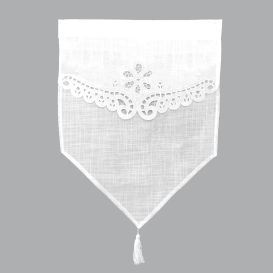 Rideau blanc dentelle médaillon