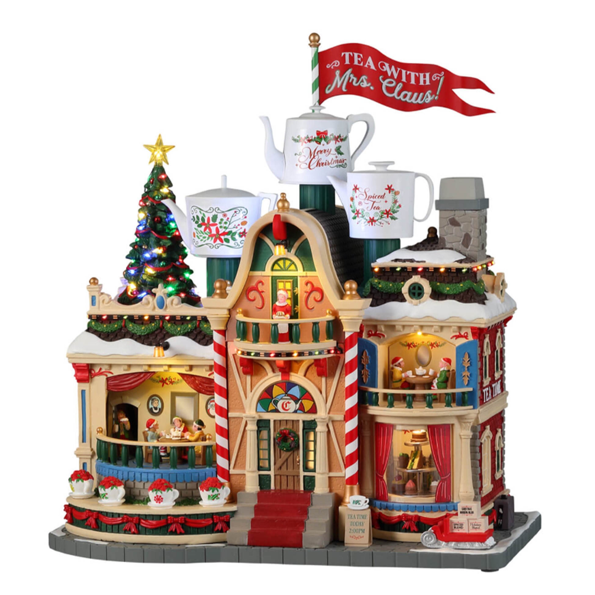 Village Noel miniature, chalet marché de Noel vendeur de jouets
