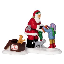 LEMAX 22045 – Figurine père-noël et chatons