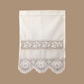 Rideau blanc et lin fleur