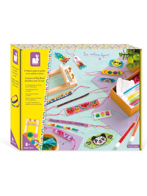 Kit créatif 13 Bijoux Pop en Perles et un Métier à Tisser