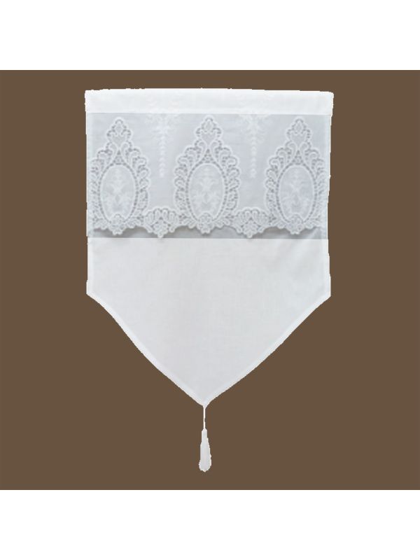Rideau blanc et lin fleur