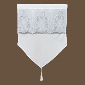 Rideau blanc et lin fleur