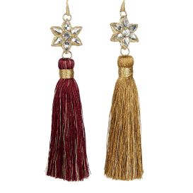 Pompon orné d'une fleurs bijoux - 2 couleurs existantes
