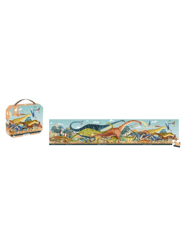 Puzzle 100 pièces panoramique dinosaures
