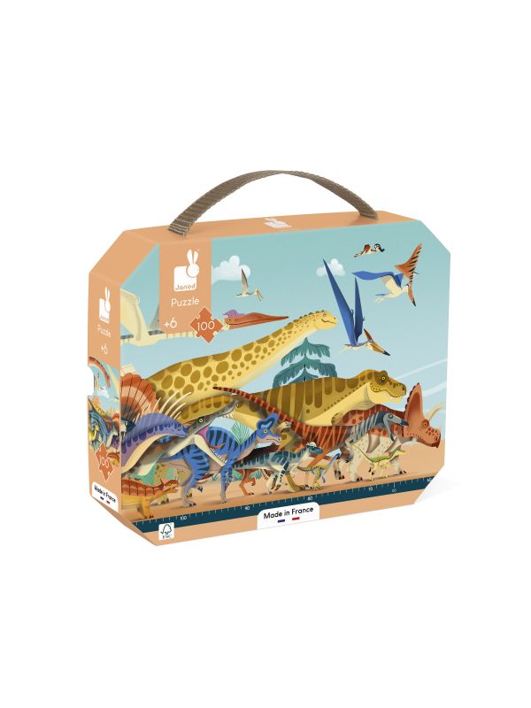 Puzzle 100 pièces panoramique dinosaures