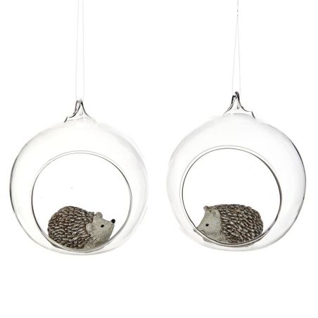 Hérisson dans boule de noël ouverte