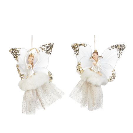 Suspension fée ballerine en tulle et fourrure - 2 modèles différents