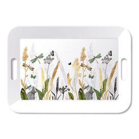 Grand plateau 33 x 47 cm  - Libellules et papillons