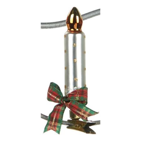 Imitation bougie a clips argent