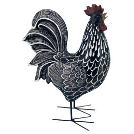 Coq noir et blanc en résine/désactivite plus de stock