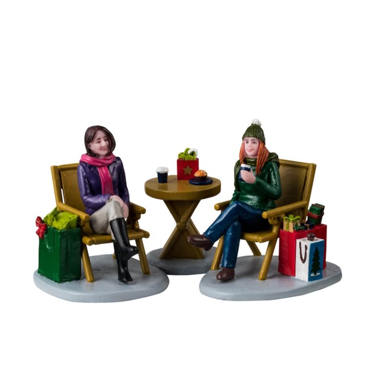 LEMAX 42350 - Figurine pause entre fille après shopping de noël LEMAX 42350 - Figurine pause entre fille après shopping de noël