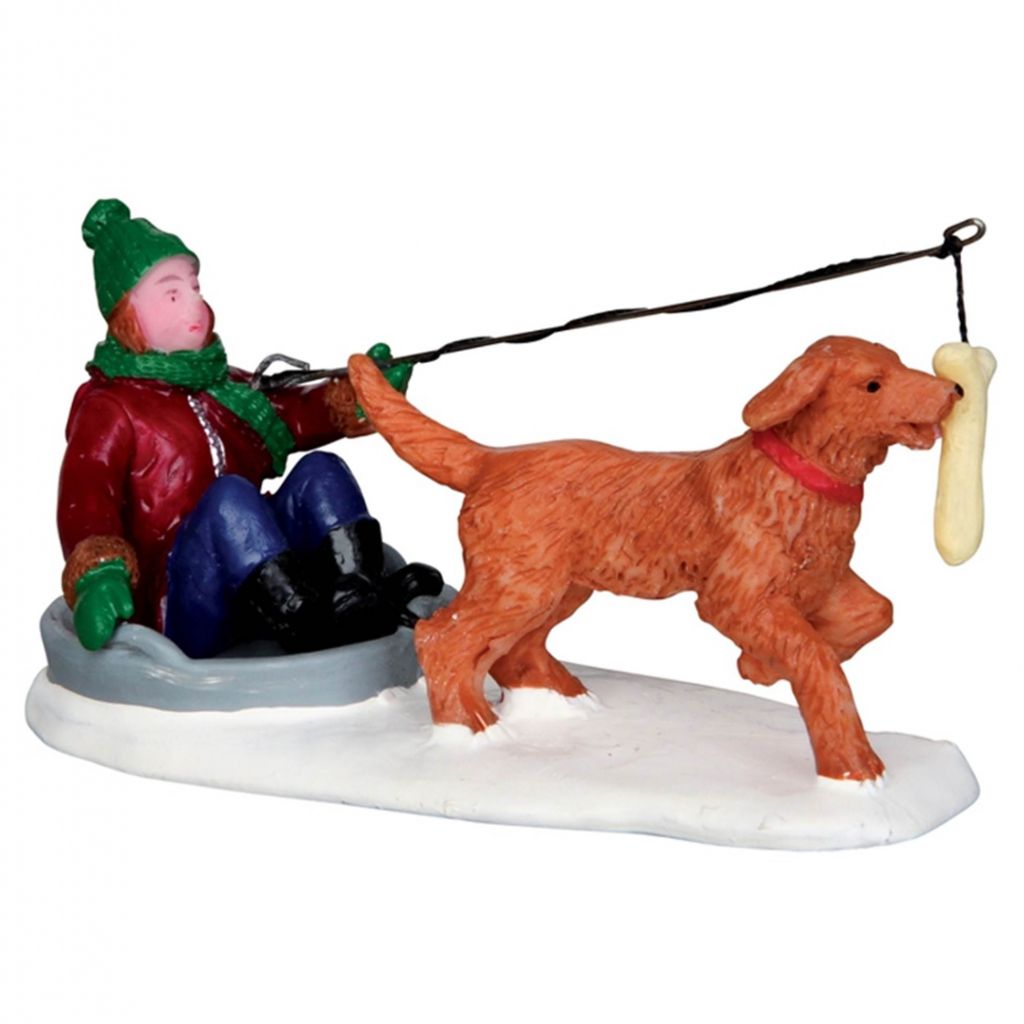 Figurine chien traîneau