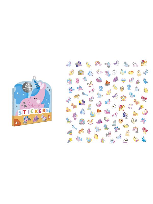 Gommettes stickers 100 autocollants licorne