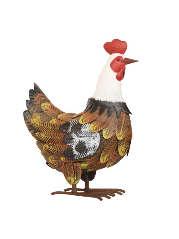 Poule en métal 36 cm