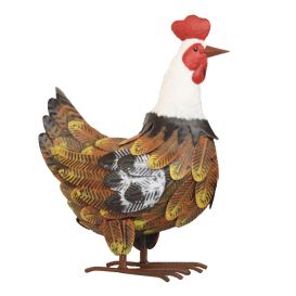 Poule en métal 36 cm
