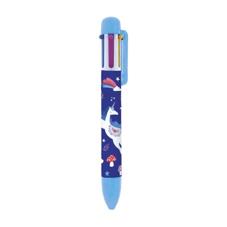 J08930 - Stylos 6 couleurs licorne Bleu