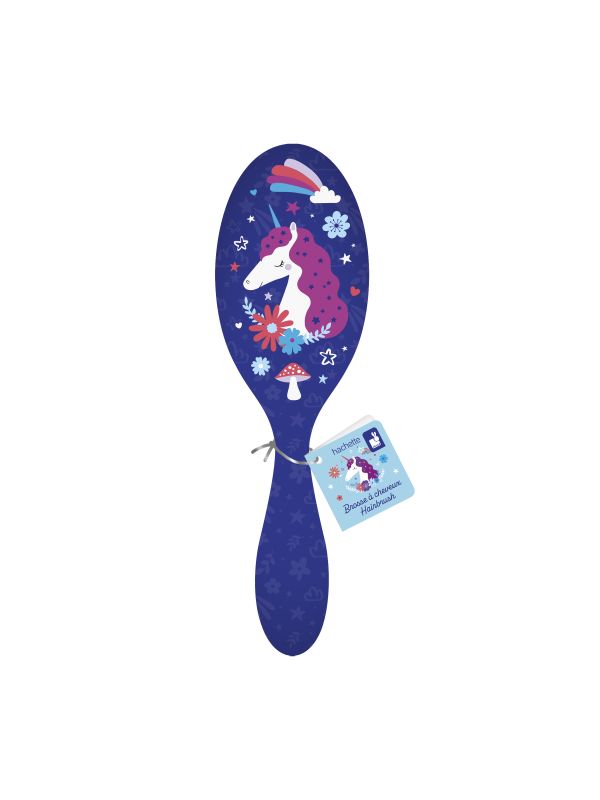 Brosse à cheveux licorne- bleu nuit
