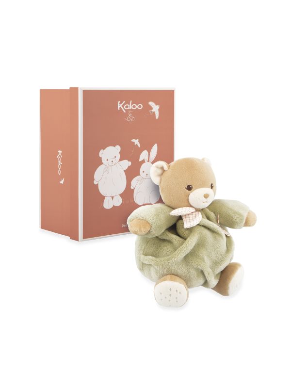 Doudou ours patapouf  vert d'eau Ø 17 cm 