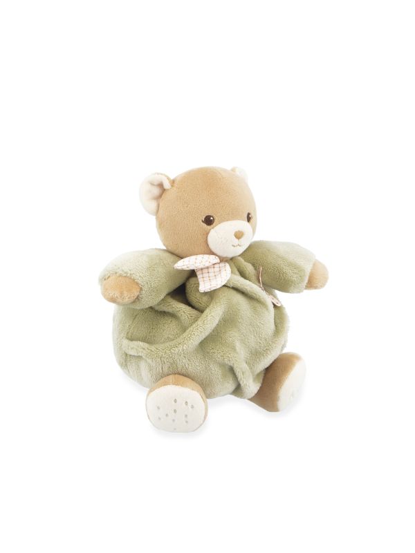 Doudou ours patapouf  vert d'eau Ø 17 cm 