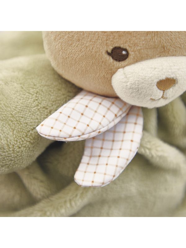 Doudou ours patapouf  vert d'eau Ø 17 cm 
