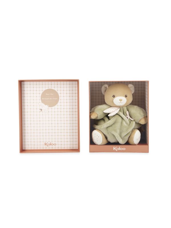 Doudou ours patapouf  vert d'eau Ø 17 cm 