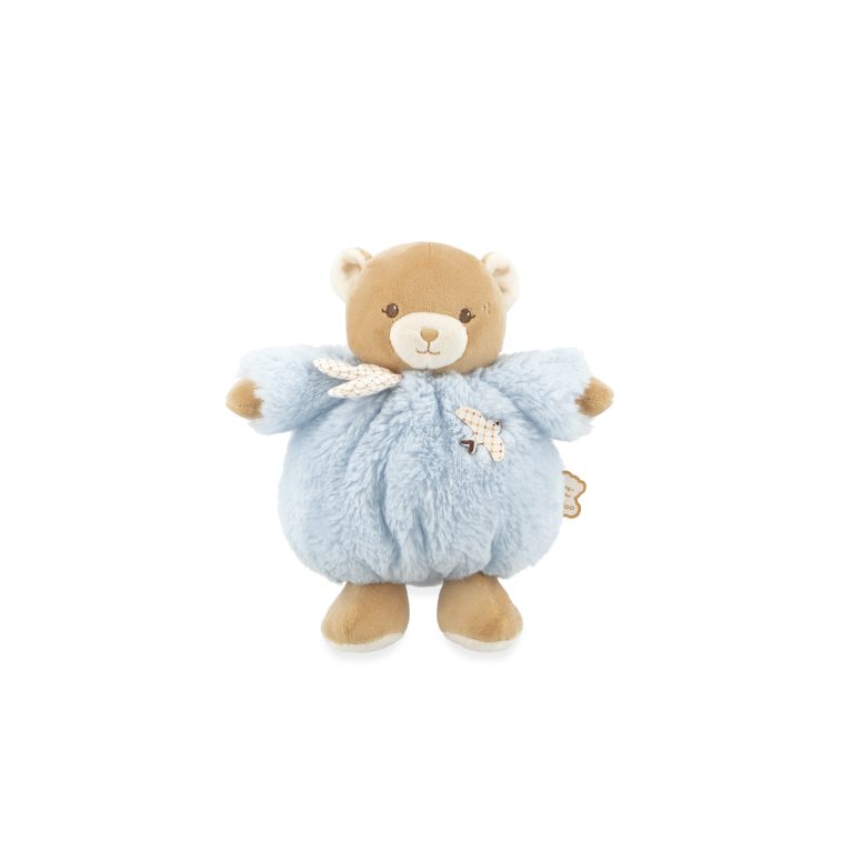 Doudou patapouf ours bleu Ø 17 cm -