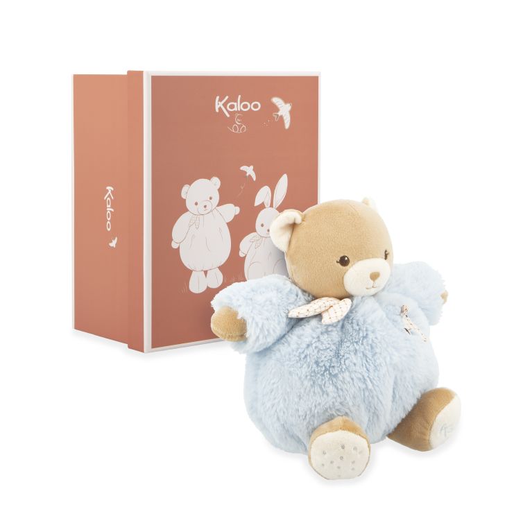 Doudou patapouf ours bleu Ø 17 cm -