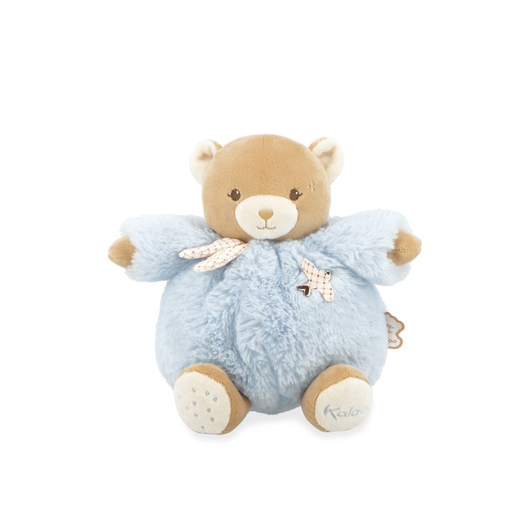 Doudou patapouf ours bleu Ø 17 cm -