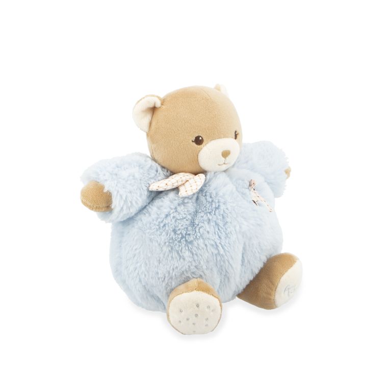 Doudou patapouf ours bleu Ø 17 cm -