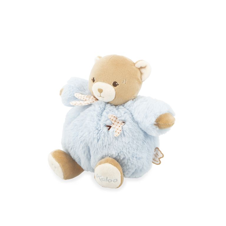 Doudou patapouf ours bleu Ø 17 cm -