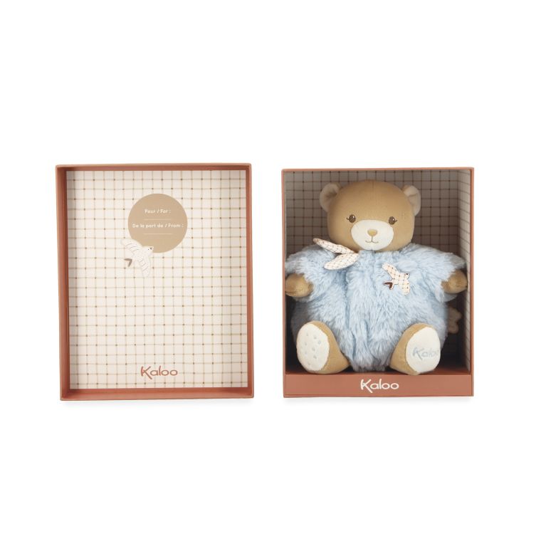 Doudou patapouf ours bleu Ø 17 cm -