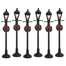 LEMAX 64499 – Lampadaires avec couronne de noël ~ lot de 6