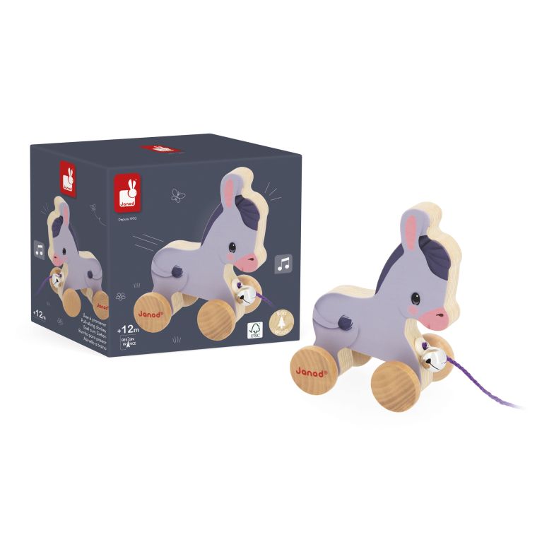 J03323 - Petit âne en bois à promener J03323 - Petit âne en bois à promener