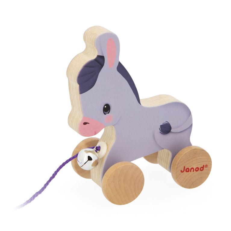 J03323 - Petit âne en bois à promener J03323 - Petit âne en bois à promener