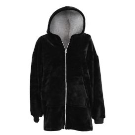 Veste à capuche zip  velour polaire  bleu nuit