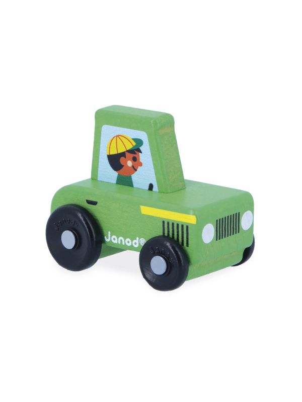 J05931 - Mini voiture en bois : Cross Roads- tracteur vert